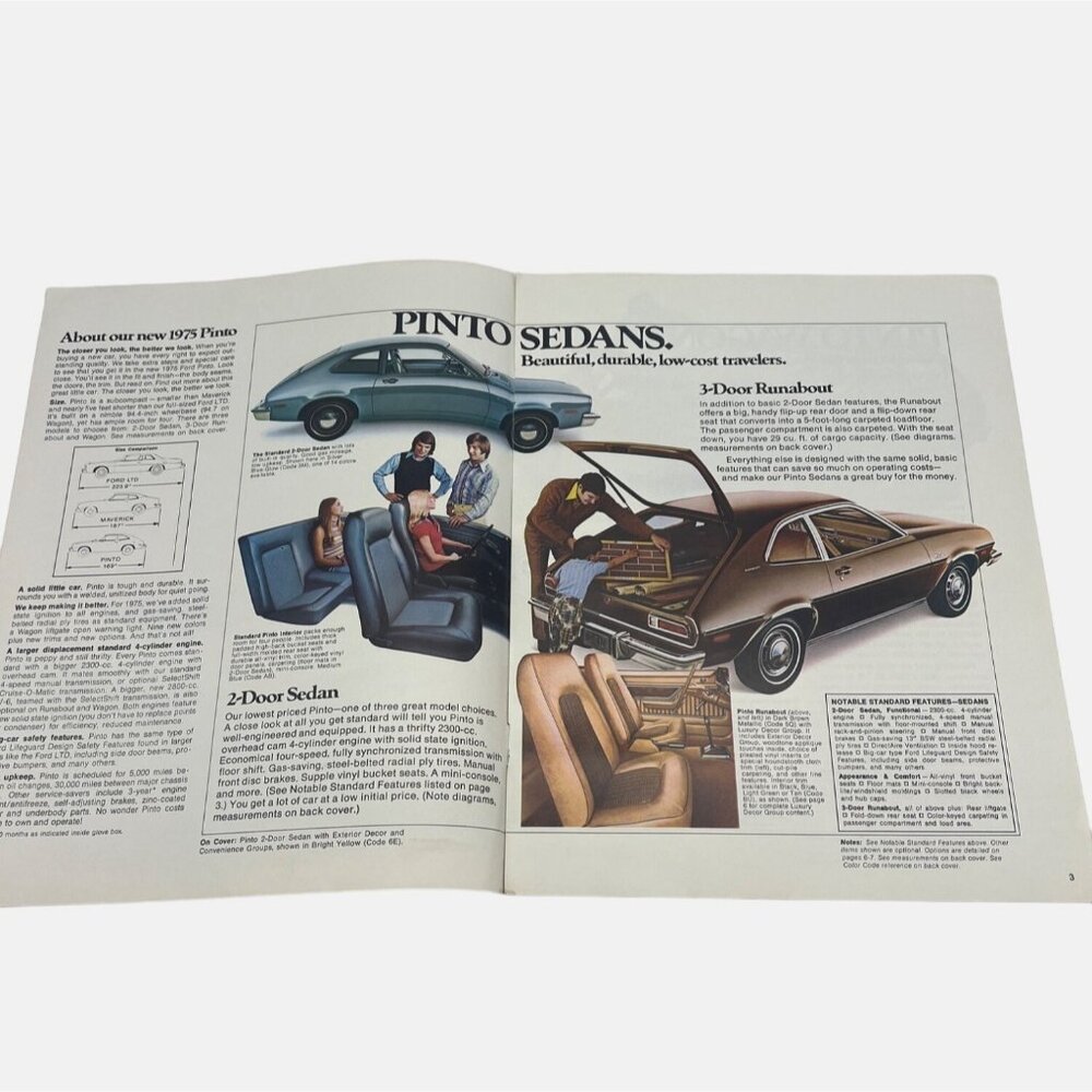 1975 Ford Granada Mustang Pinto Showroom Brochures Vintage Auto Advertisements - Picture 7 of 8